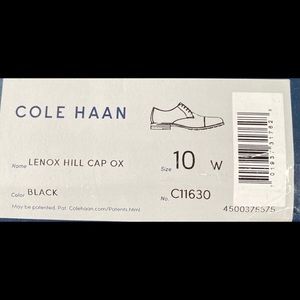 New Cole Haan Lenox Hill Cap Ox Black 10W